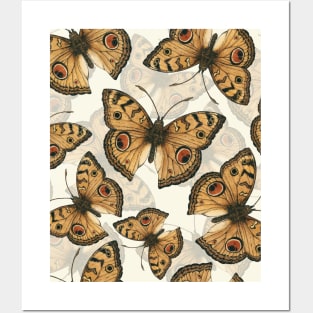 Peacock pansy butterfly pattern Posters and Art